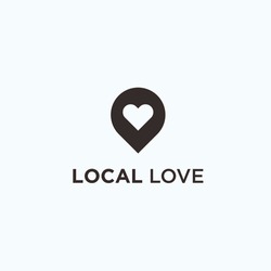 Love Location Logo Design Vector Silhouette Illustration