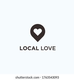 Me encanta el logo local. icono de amor