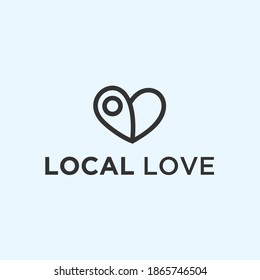 love location logo design vector silhouette illustration