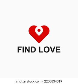 imagen vectorial de diseño de logotipo de ubicación de amor
