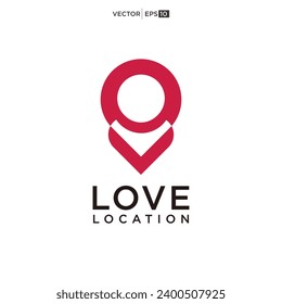 love location logo with heart and map marker