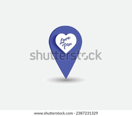 Love location pin vector design can use as logo, symbol or icon