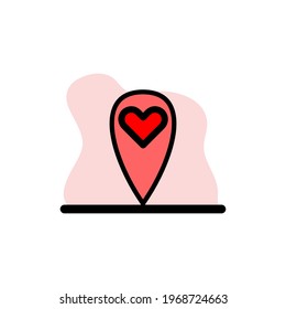 Love Location Vector Conceptual Icon Design Illustration eps10