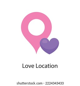 Love Location Vector Flat Icon Design illustration. Love Symbol on White background EPS 10 File