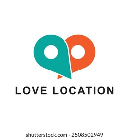 LOVE LOCATION VECTOR LOGO DESIGN. HEART PIN LOGO DESIG. COMBINATION MARK LOGO.