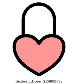 Love lock - clean and modern valentines day icon.