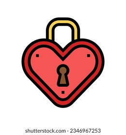 love lock color icon vector. love lock sign. isolated symbol illustration