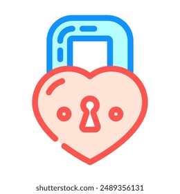 love lock color icon vector. love lock sign. isolated symbol illustration