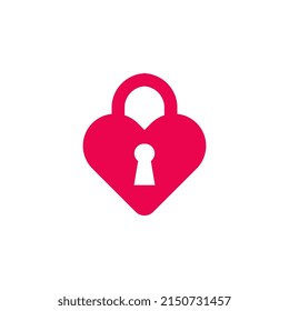 love and lock concept logo vector stock illustration