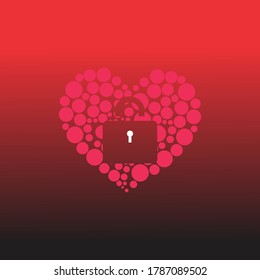 Love Lock creative Icon logo design stock illustration