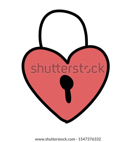 Love lock - hand drawn icon