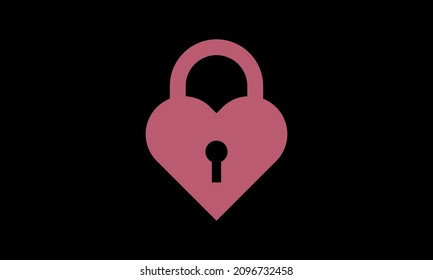 Bloqueo de amor en forma de corazón plantilla de logotipo de vector monograma abstracto