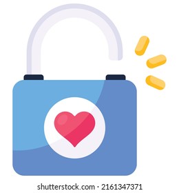 Love lock icon designed in flat style 

