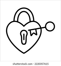 Love Lock Icon Logo Design Vector Template Illustration Sign And Symbol