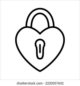 Love Lock Icon Logo Design Vector Template Illustration Sign And Symbol