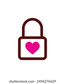 Love lock icon logo design template