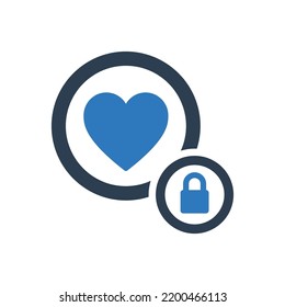 Love Lock Icon Sign Symbol 