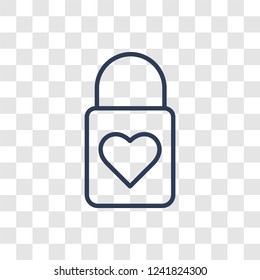 love Lock icon. Trendy linear love Lock logo concept on transparent background from Birthday party and wedding collection
