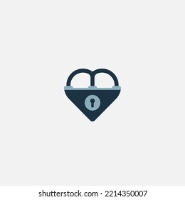 love lock icon. two padlocks into one heart perfect for couples who don't want a third person