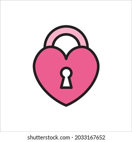Love Lock Icon Vector Illustration