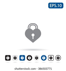 Love lock icon. Vector illustration eps 10.
