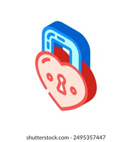 love lock isometric icon vector. love lock sign. isolated symbol illustration