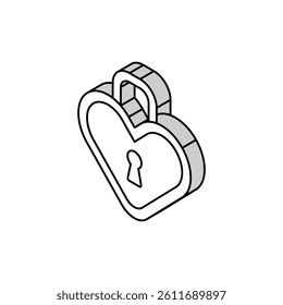 love lock isometric icon vector. love lock sign. isolated symbol illustration