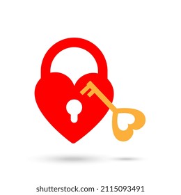 Love Lock With Key Romance Glyph Icon