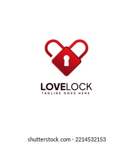 Love Lock Logo Templates Vector Graphic Element