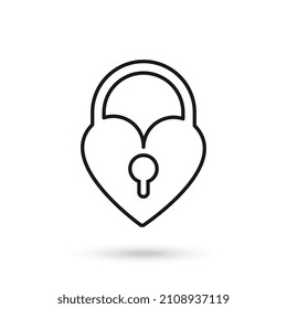 Love Lock Romance Glyph Icon