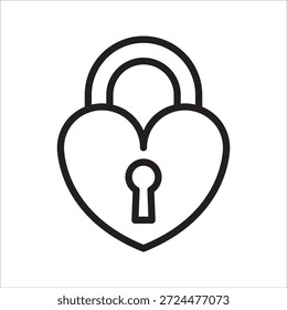 love lock simple line icon