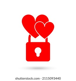Love Lock. Two hearts locked together.