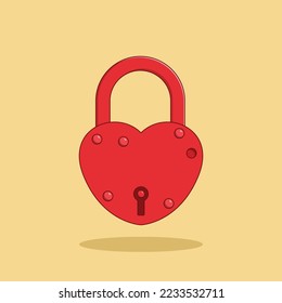 Vektor-Vektorsymbol-Illustration mit Love Lock. Objekt-Vektorgrafik. Flachbildfernseher geeignet für Web-Landing-Page, Banner, Flyer, Aufkleber, Bildschirmhintergrund, Hintergrund
