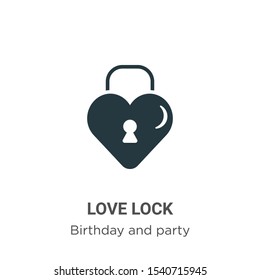 Love lock vector icon on white background. Flat vector love lock icon symbol sign from modern birthday and party collection for mobile concept and web apps design.