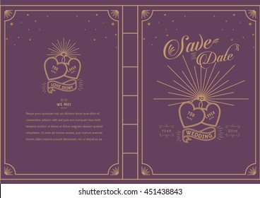 Love Locked/ LILAC Love story book theme wedding card/ happily ever after/ Save the date/ Love masthead/ wedding proposal