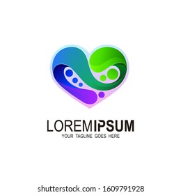 Love logo with abstract design template