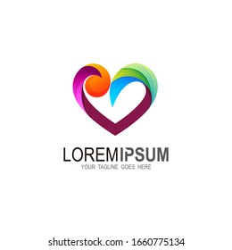 Logotipo de amor con plantilla de diseño abstracto