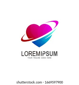 Love logo with abstract design template, Medical logo icon