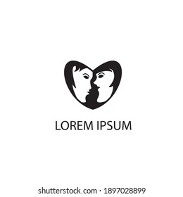 plantilla de color vectorial de la ilustración de diseño de afecto del logotipo de amor