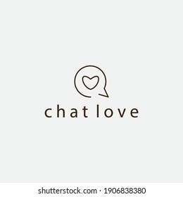 love logo chat illustration design vector template