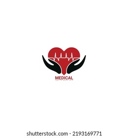 love logo combination by hand and health analysis is suitable for pharmaceutical companies
