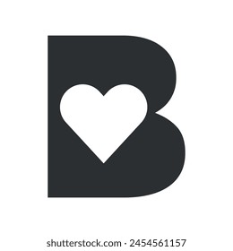 Love logo Logo combine with letter B vector template