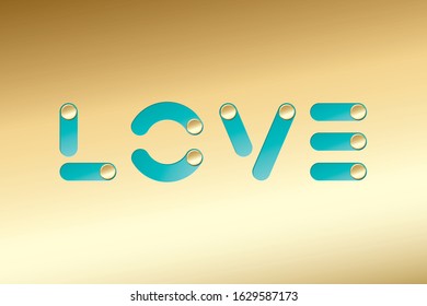 Love Logo as Composition of Blank On Off Toggle Switch Buttons Valentines Day Creative Concept - Green on White Background - Vector Gradient Graphic Design