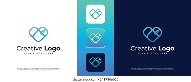 love logo with computer mouse icon