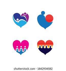 icono de diseño de logotipo de amor, plantilla de logotipo de Love People, vector de logotipo de amor
