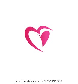 Love logo design. Heart icon vector illustration.