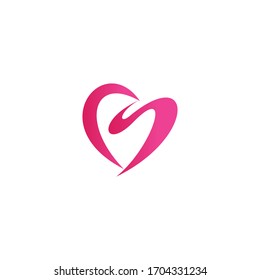 Love logo design. Heart icon vector illustration.