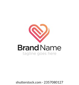 love logo design, heart logo, vector design template