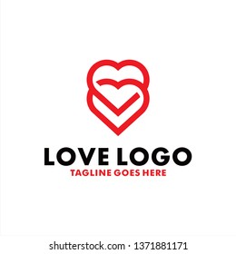 Love Logo Design Inspiration. Line Icon Vector. Modern And Creative Symbol.