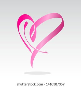 love logo design inspiration . love logo template . ribbon love vector . love decorative ribbon style . pink heart logo